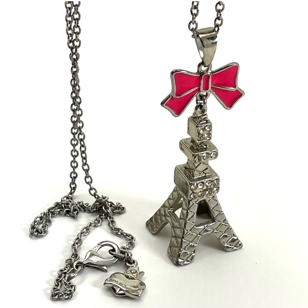 Born to Rule Pink Bow Eiffel Tower Necklace Bera Wang